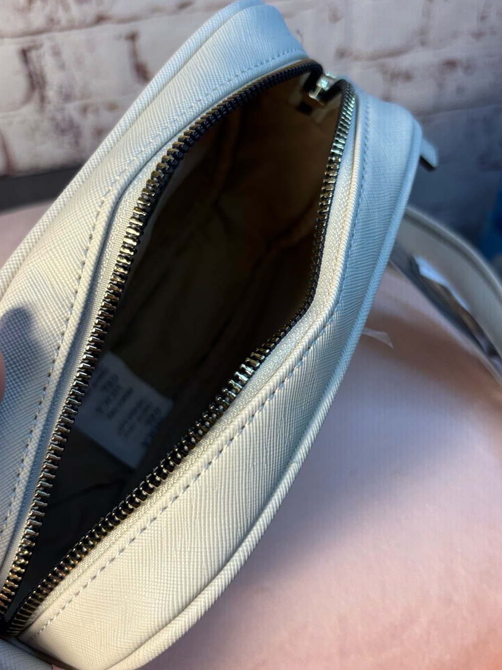 U.S. Polo Assn. Cream Saffiano Crossbody Bag with Wide Strap - Picture 11 of 16